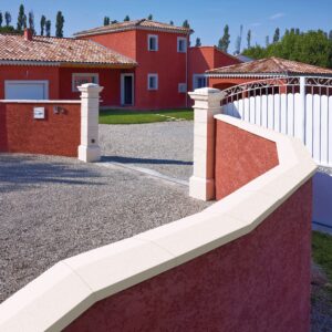 chaperon de mur lisse 2 pentes blanc 50 cm